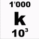 MG: thousand; kilo-; one thousand (10^3)